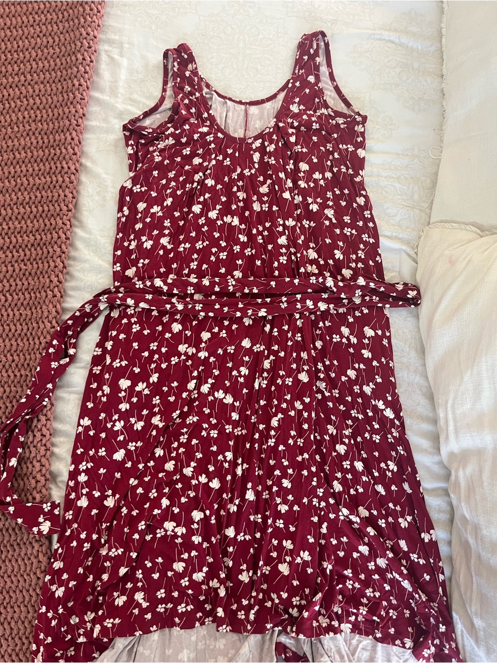Latched Mama Nursing Floral Sleeveless Belted High-Low Dress